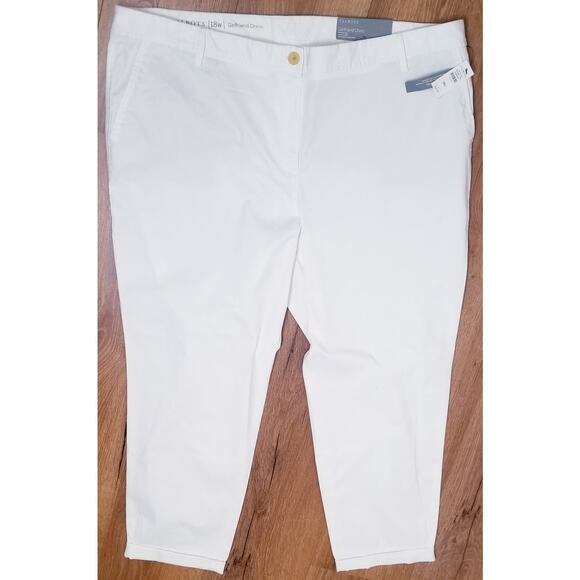 NWT's-Talbots Girlfriend Chino Pants Cream Color Relaxed Leg Ankle Length Sz 18W - Picture 1 of 11